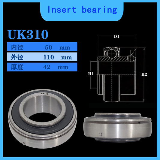 WZZG UK310 Outer spherical bearing tapered hole pillow ball bearing 50*110*42 mm
