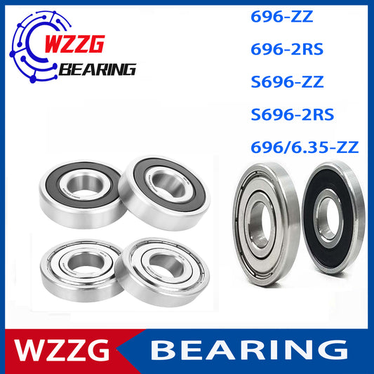 WZZG 20PCS miniature ball bearings 696ZZ 2RS stainless steel bearing size 6*15*5mm 6.35*15*5mm