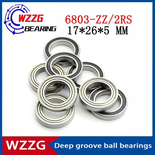 WZZG 6803-ZZ 2RS (20 pieces/lot) thin wall high-quality bearings 17*26*5 mm deep groove ball bearings