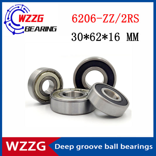 WZZG Deep groove ball bearing 6206-ZZ 2RS (4pcs/lot) 30*62*16 mm double seal high quality bearings