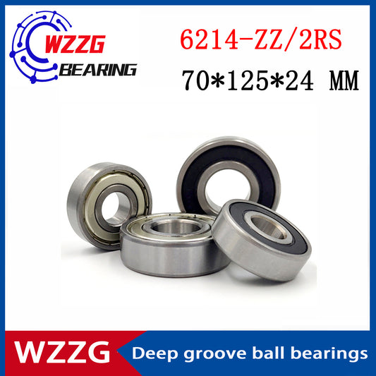 WZZG Deep groove ball bearing 6214-ZZ 2RS (1pcs) 70*125*24 mm double seal high quality bearings