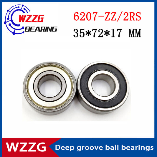 WZZG Deep groove ball bearing 6207-ZZ 2RS (4pcs/lot) 35*72*17 mm double seal high quality bearings
