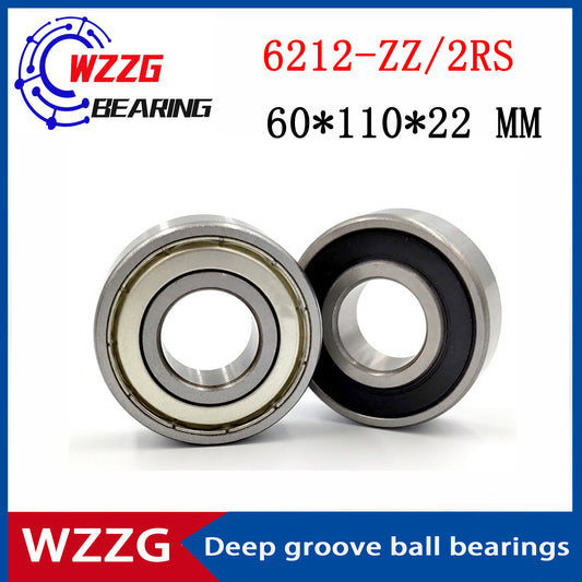 WZZG Deep groove ball bearing 6212-ZZ 2RS (2pcs/lot) 60*110*22 mm double seal high quality bearings