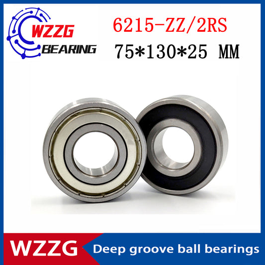 WZZG Deep groove ball bearing 6215-ZZ 2RS (1pcs) 75*130*25 mm double seal high quality bearings