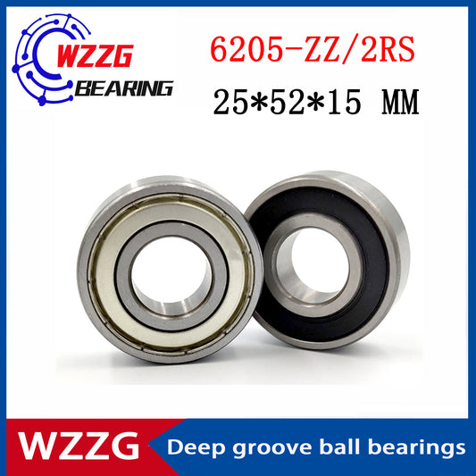 WZZG Deep groove ball bearing 6205-ZZ 2RS (10pcs/lot) 25*52*15 mm double seal high quality bearings