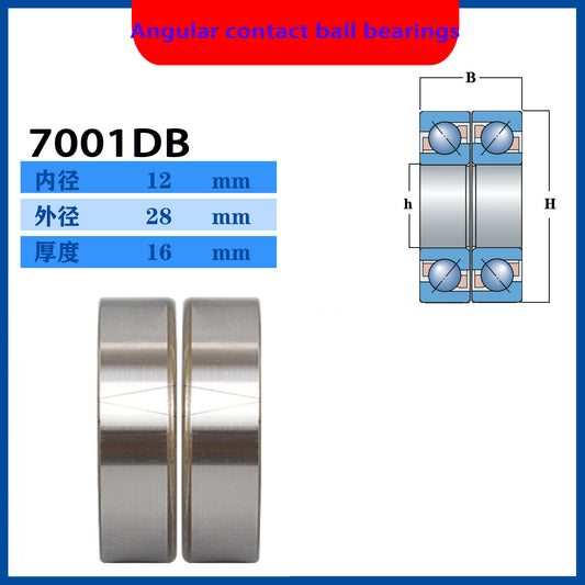 WZZG a pair 7001 12x28x8mm Angular Contact Ball Bearings 7001DB DF DT 12x28x16mm