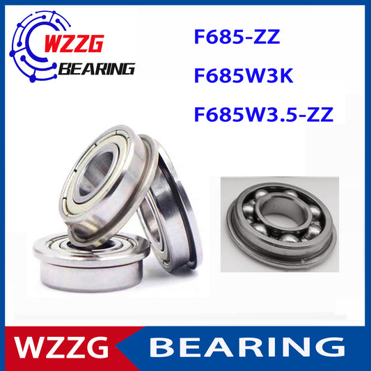 WZZG 20PCS F685 Open Double Shielded Bearing Steel Flange Ball Bearing F685-ZZ Width 3mm 3.5mm 5mm