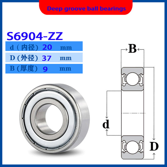 WZZG 6PCS/lot High quality 440C stainless steel deep groove ball bearing S6904ZZ 2RS size 20*37*9mm