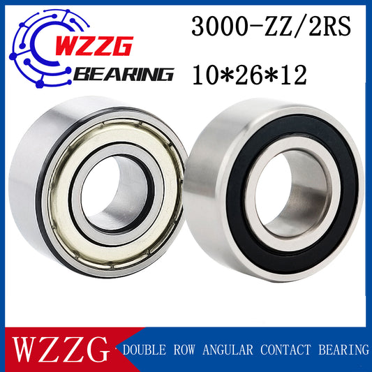 WZZG 3000-ZZ 2RS （4pcs/lot）High quality double row angular contact ball bearings 10*26*12mm