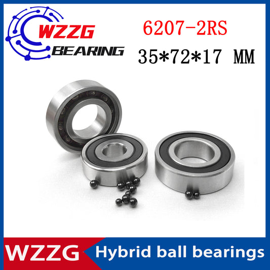 WZZG 6207-2RS(1pcs) 35*72*17 mm Hybrid ceramic SI3N4 deep groove ball bearing