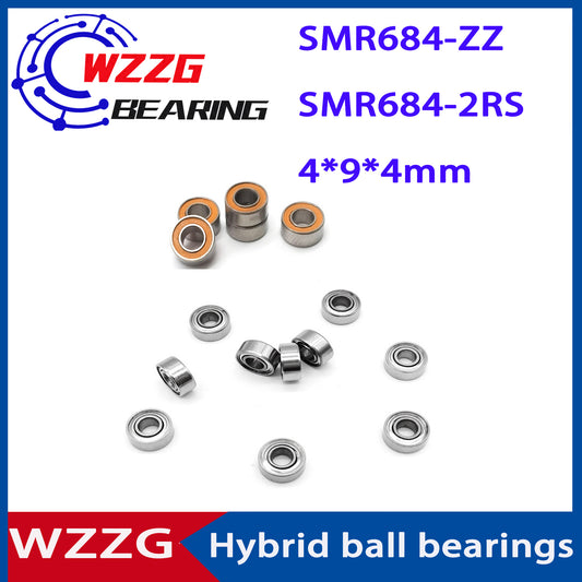 WZZG 4PC/lot Stainless steel S684 hybrid ceramic ball bearings 4*9*4mm miniature deep groove ball bearing