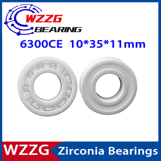 WZZG 6300 Full Ceramic Bearing ZrO2 1PC 10*35*11 mm Ceramic ball bearing slide 6300CE 6300CE-2RS