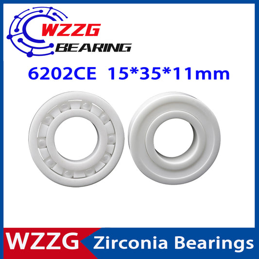WZZG 6202 Full Ceramic Bearing ZrO2 1PC 15*35*11 mm Ceramic ball bearing slide 6202CE 6202CE-2RS