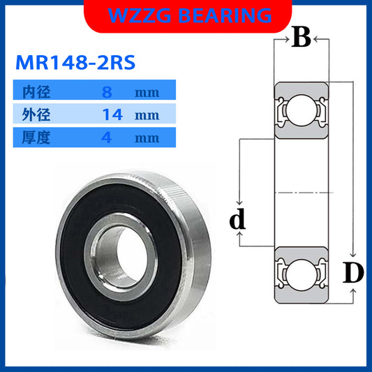WZZG 40PCS miniature ball bearings MR148ZZ size 8*14*4mm high quality and high quality MR148-2RS